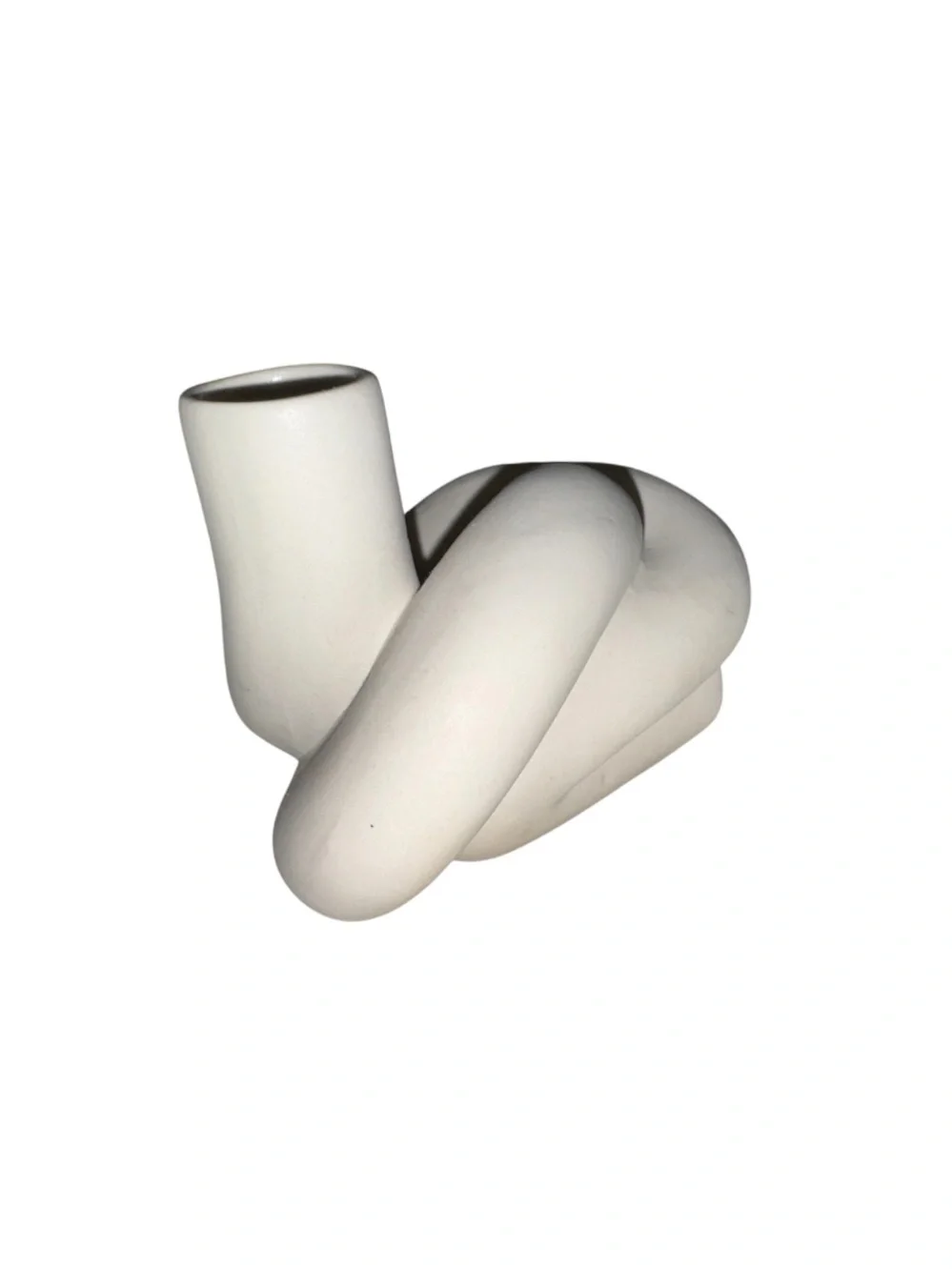 Modern White Ceramic Knot Candelabra